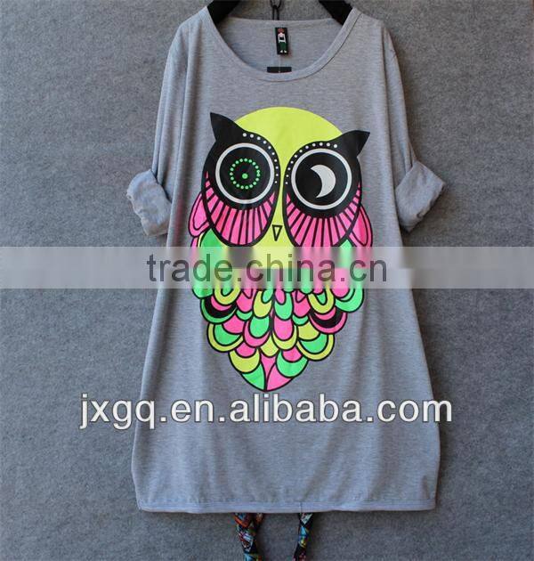 2014 fashion summer cute printed long sleeve wholesale korean style t-shirts