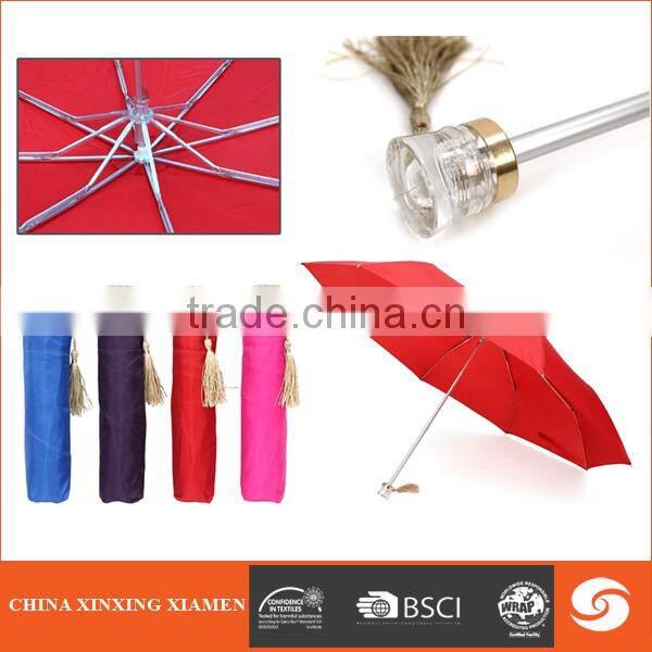 hgih Quality Fasion Girl 3 Folding Umbrella With Wooden Handle