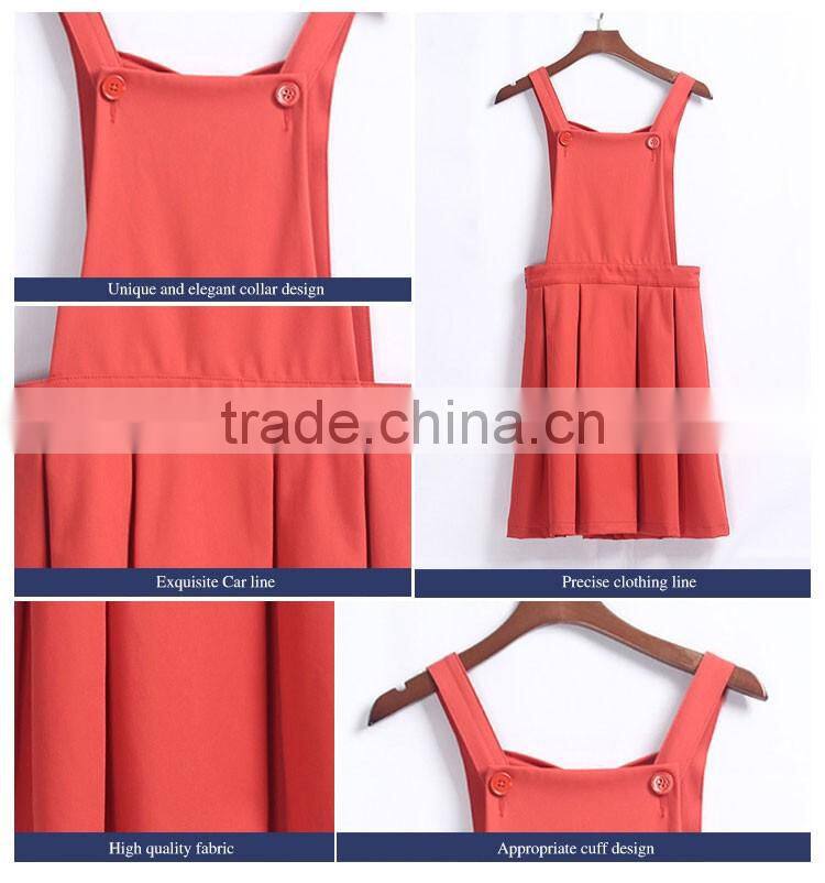 Girls Red Beautiful School Uniform Pinafore Design