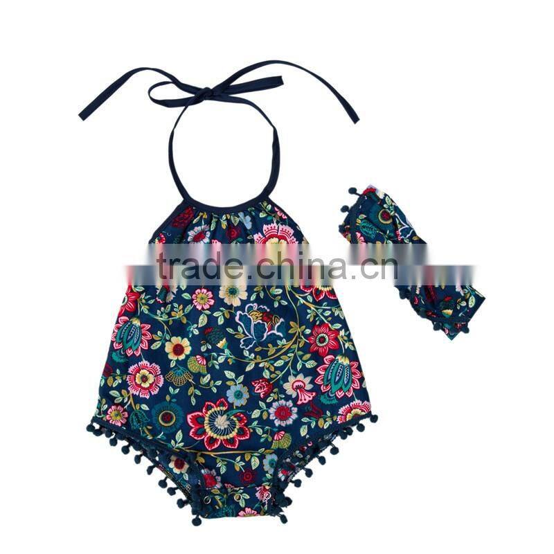 2017New fashion baby girls bubble sunsuit romper,cotton sunsuit romper