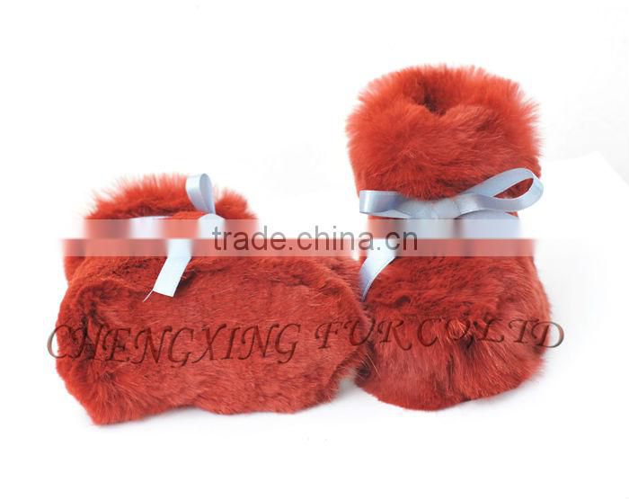 CX-SHOES-07C European Genuine Rabbit Fur Baby Shoes