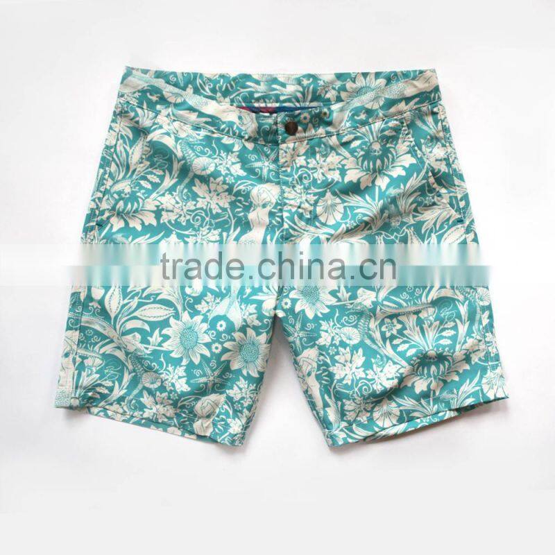 Summer Fashion Sea Vintage Swim Shorts Water Drainage Zip Fly Mens Swim Wear Custom Quick Drying Recycled Polyester Material