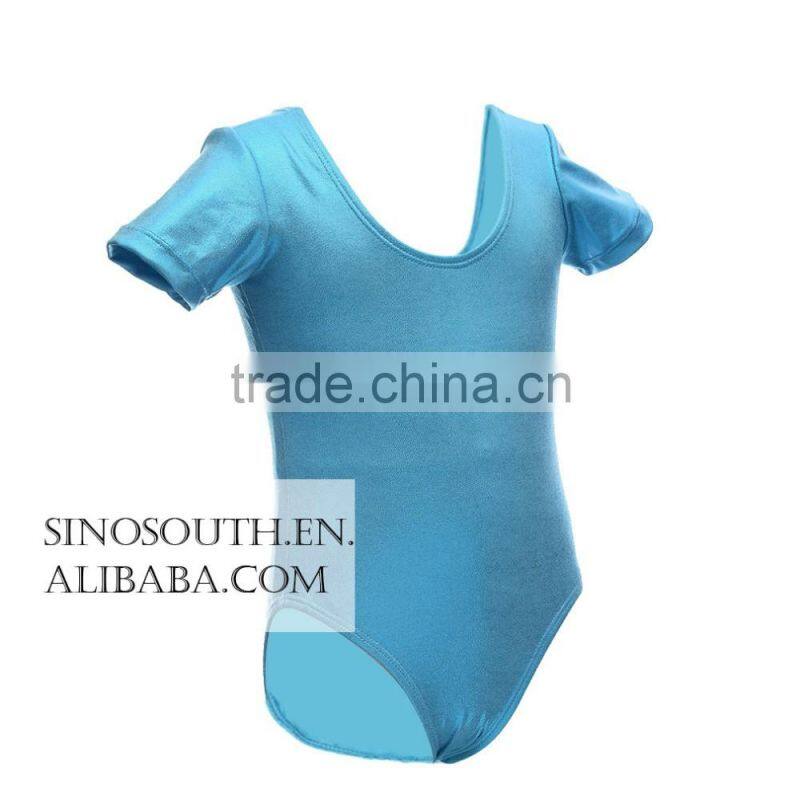 2017 New arrival ballet Sparkle Short Sleeve gymnastics leotard for girls