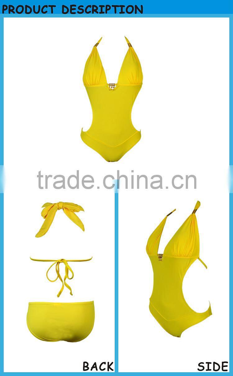 Women bikini in Light Yellow Color