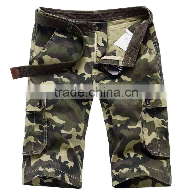 Mens Military Cargo Shorts 2016 Brand New Army Camouflage Shorts Men Cotton Loose Work Casual Short Pants Plus Size No Belt