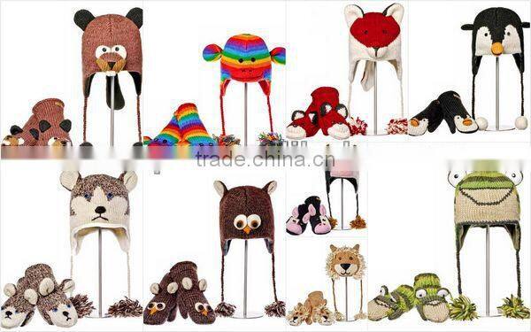 Dog Animal Hat Trendy Gift Lovely Jacquard Crochet Animal Hats