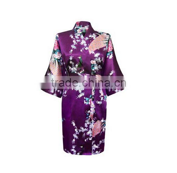 Woman long Style Satin Kimono Robes 14 colors size large size PC034