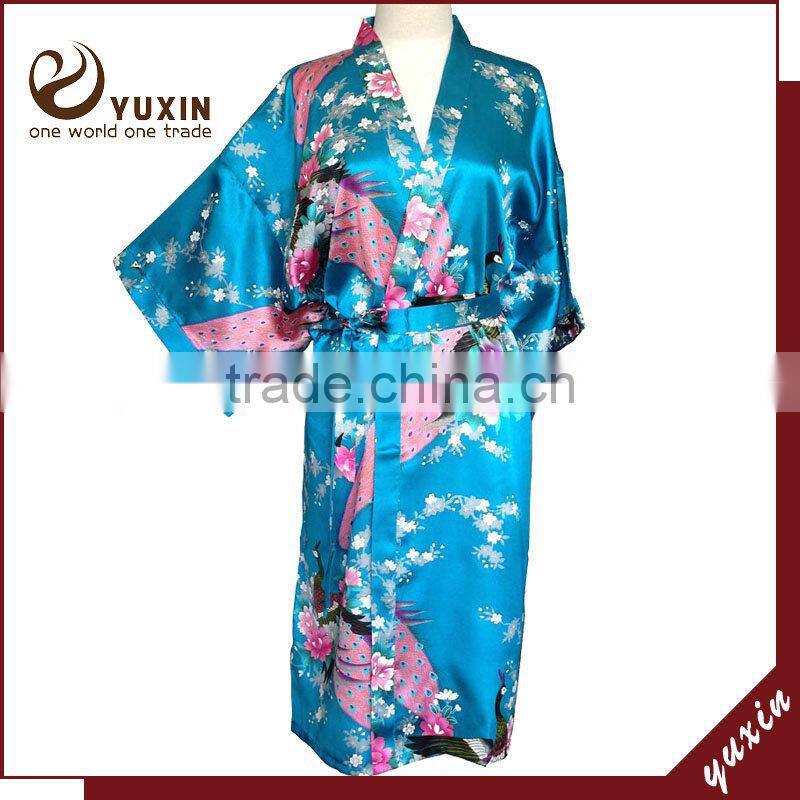 Sexy silk nightgown Long satin nightgown Sleepwear / Kimono Bathrobe SL028