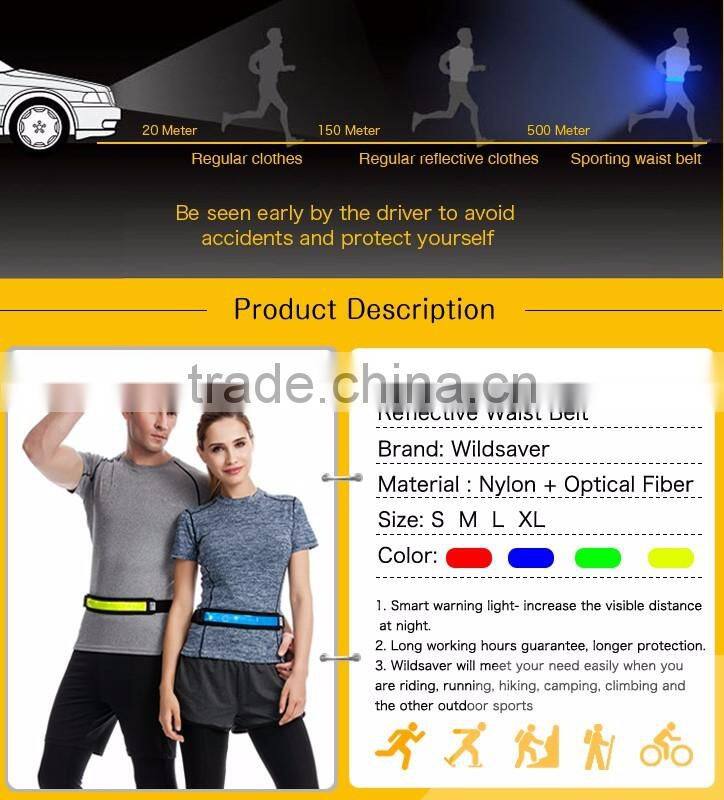LED reflective running waist band sport belt