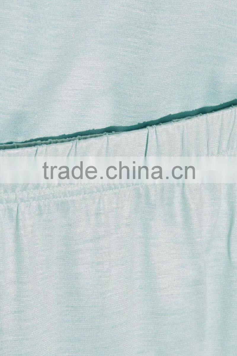 Wholesale Best Selling Women's Sleepwear Lace-Trimmed Stretch Jersey Pajamas Set