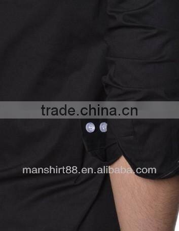 slim fit long sleeve military style casual shirt