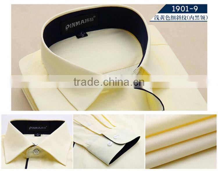 Solid color shirt China supplier competitive price oem fancy printed collar&cuff western shirt for men