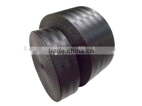 Black safety belt webbing