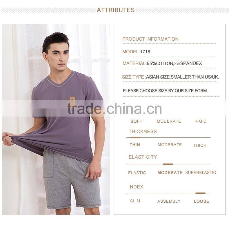 Professional Qianxiu adult cozy custom mens knit sleepwear pajamas