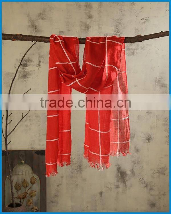 Wholesale new fashion 100% linen woman scarf