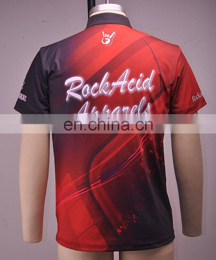 Custom sublimated men bowling polo shirts