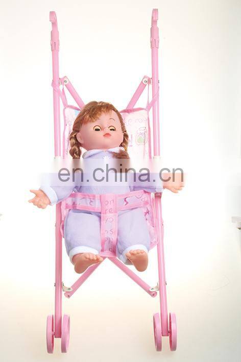Hot new toy for 2014 china factory doll girl toy baby doll stroller wheels