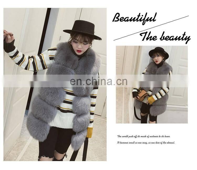 2016 Top Quality Wholesale Real Fur Vest Natural Fox Fur White Vest