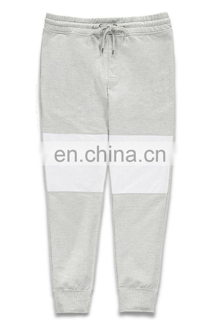 mesh patch custom fleece men jogger pants