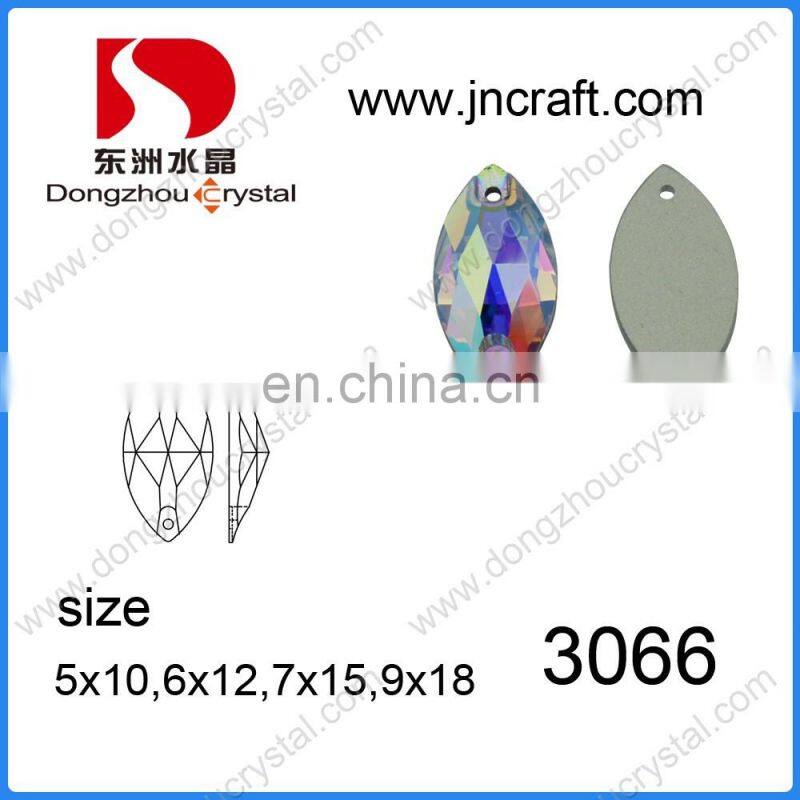 DZ-3066 horse eye flat back crystal ab sew on rhinestones for clothing