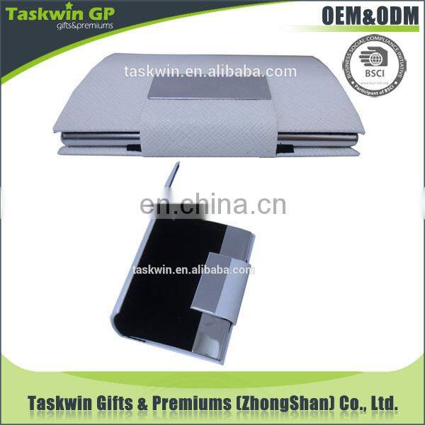 China wholesale customized brand logo leather case for business card