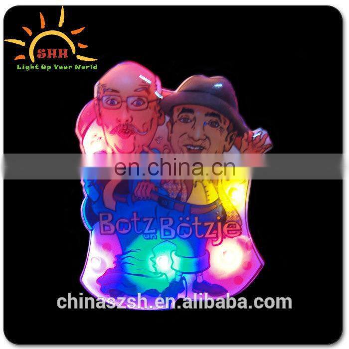 LED custom lighted badge/LED flashing badge/LED badge