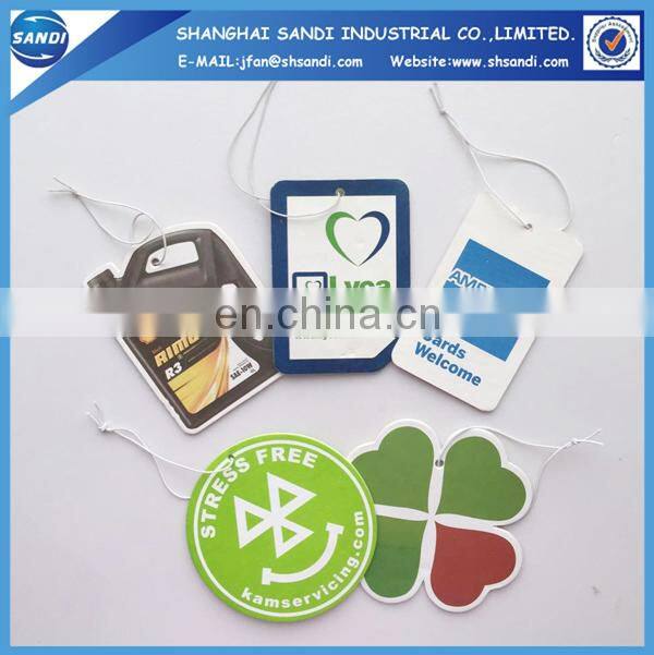 Promotional custom hanging auto air freshener with printing