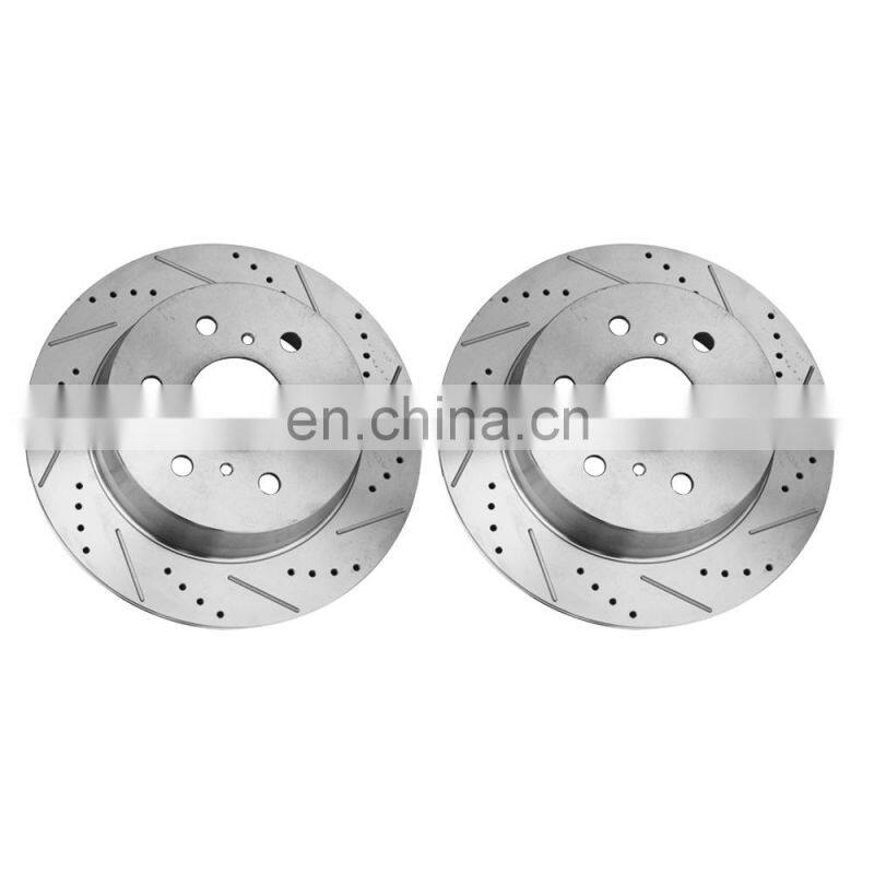 Front+Rear Drill Slot Brake Rotors FIT For Escalade Chevy Silverado Tahoe Sierra 15792634