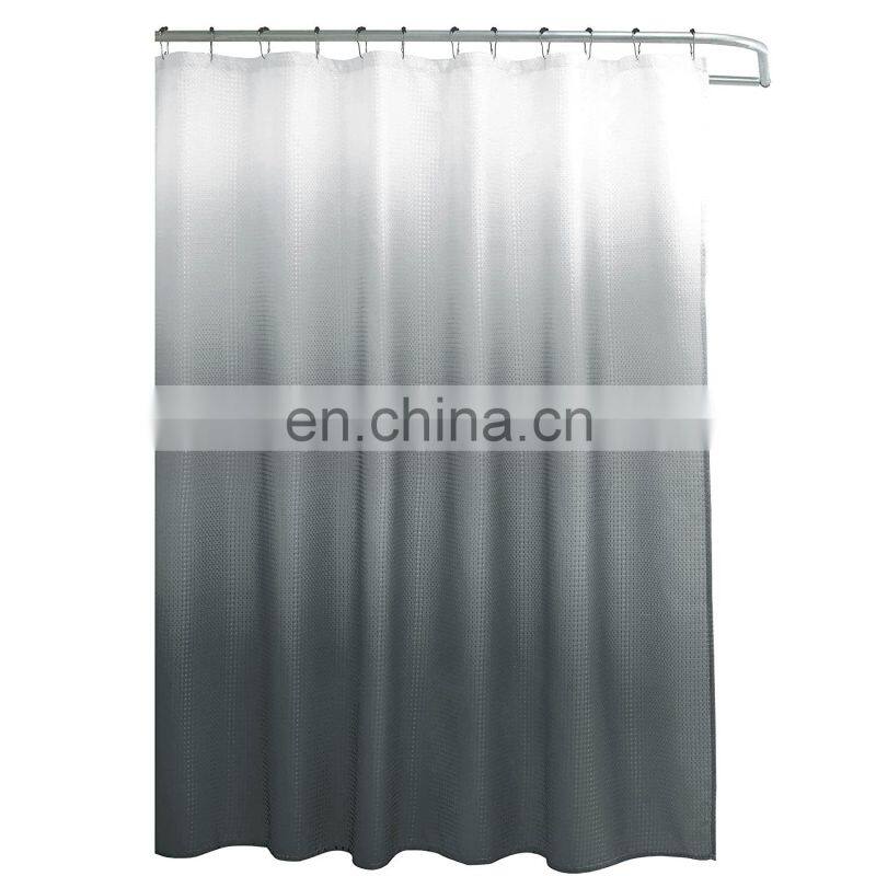 Two tone printed waterproof cloth Shower Curtain for Bathroom