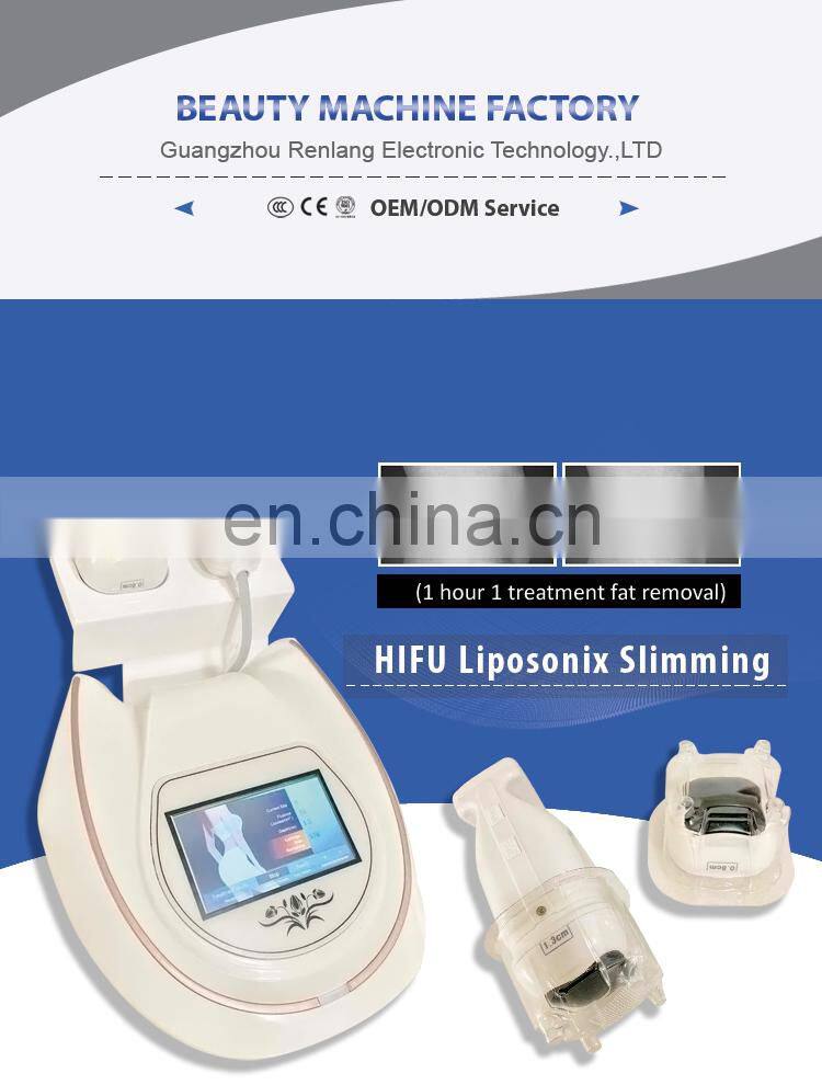 2019 Portable liposonic with 8mm and 13mm cartridges with effective for body slimming