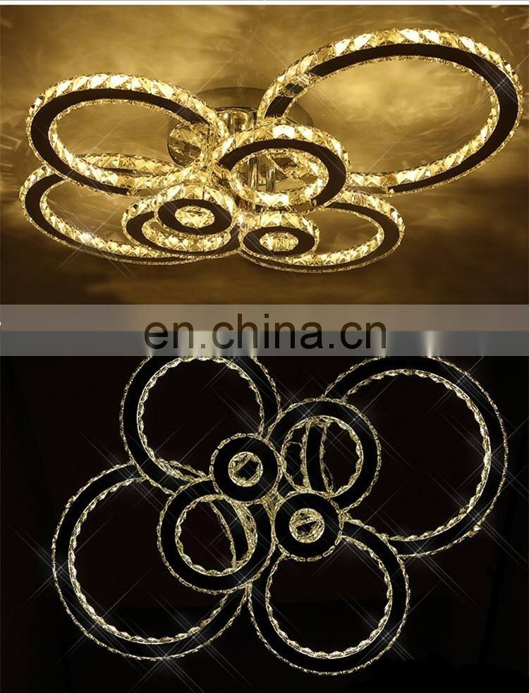 LED ring crystal living room lamp light luxury ceiling lamp simple modern creative luxury lamps