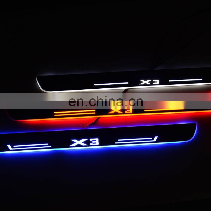 LED Door Sill Streamed Light For BMW X3 (E83) 2003-2011 Scuff Plate Acrylic Door Sills Car Sticker Accessories
