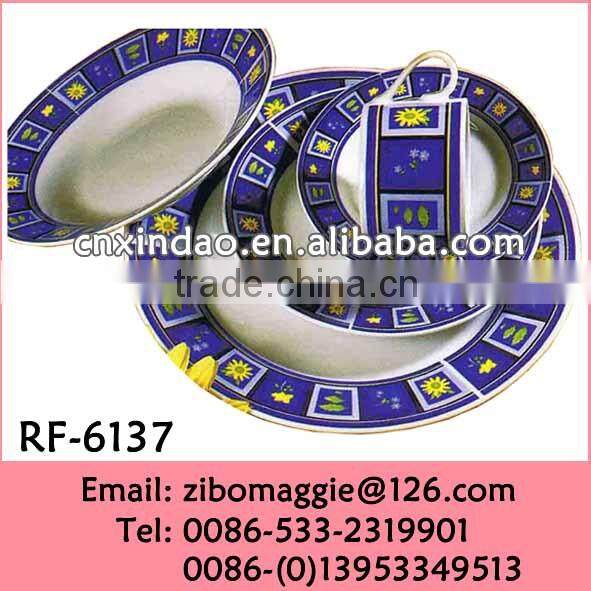 Round Shape Hot Sale Ceramic Oversized Dinner Set Items Name Daily Use
