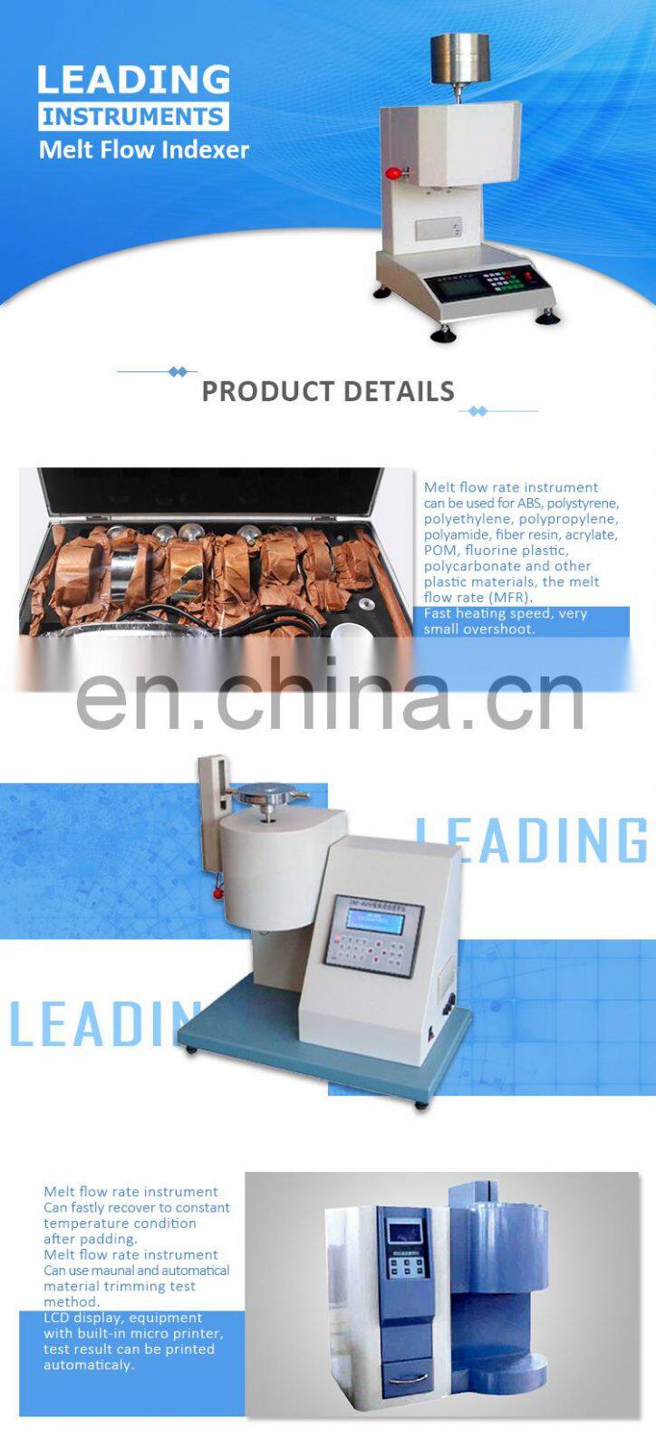 High precision melt flow index test meter instrument