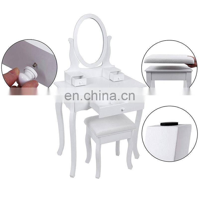 Cheap Wooden Vanity Mirrored Modern Dressing Table With Mirror And Stool