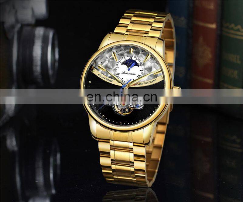 Forsining 339 Moon Phase Man Watches Chronograph Luxury Tourbillon Automatic Mechanical Watched Luxury