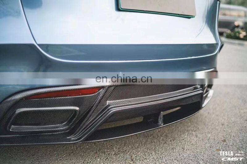 Runde Carbon Fiber Material For Tesla Model Y CMST Style Body Kit Hood Front Lip Side Skirts Rear Lip Spoiler