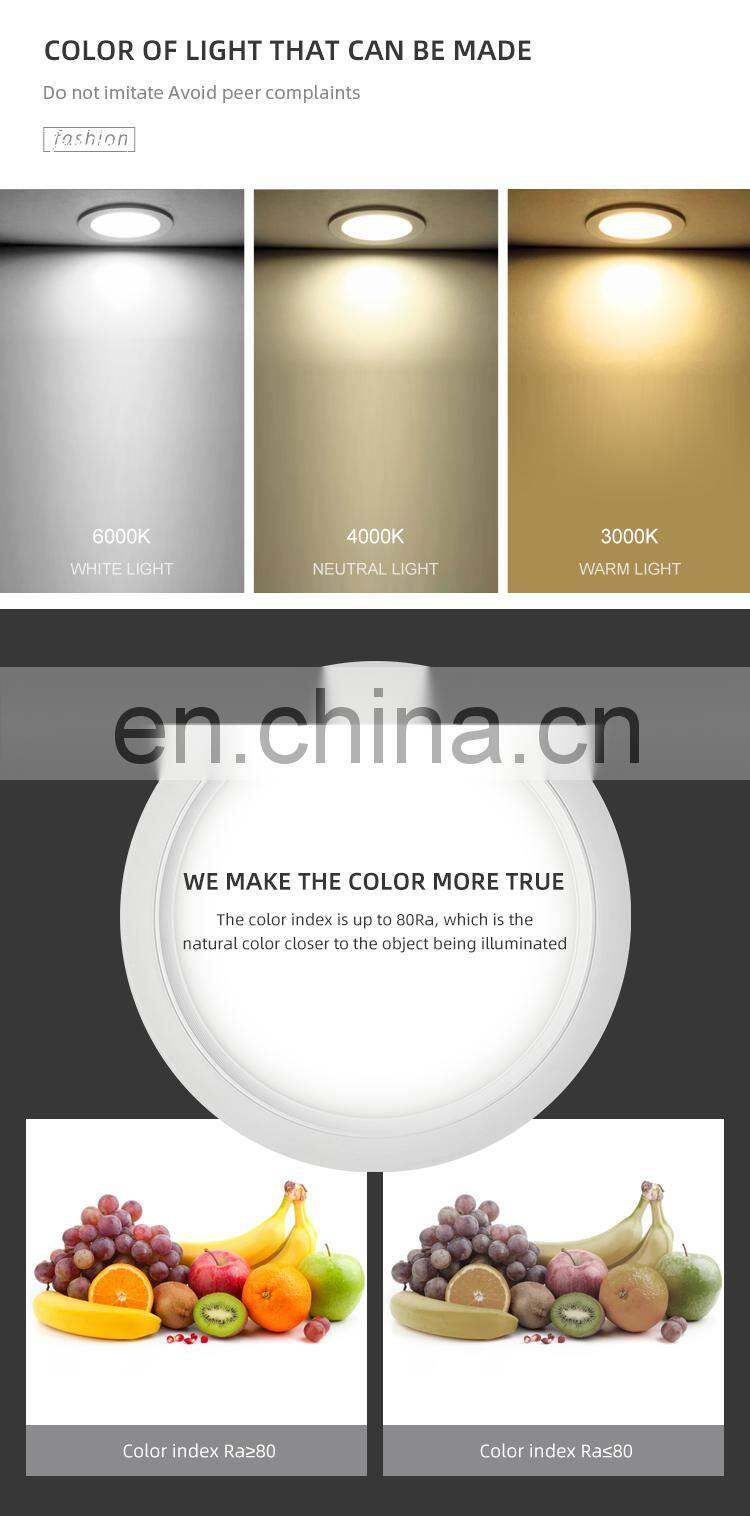 HUAYI High Performance SMD Recessed 3w 6w 10w 15w 18w 20w Square Round Indoor Living Room LED Panel Light