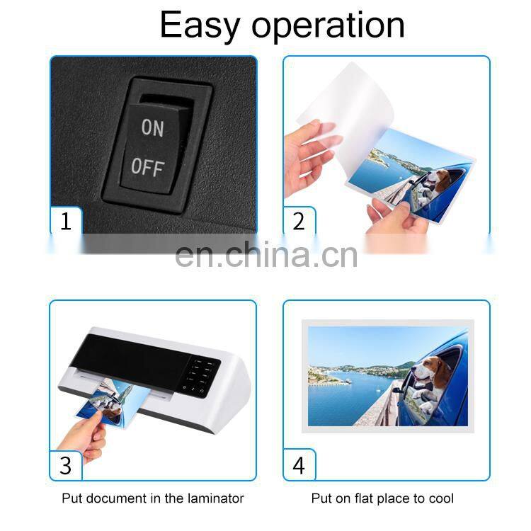 Factory Price Quartz Tube Automatic Cold Hot Plastic A4 Laminator 4 Rollers Quick Warming Up Fast Laminating Machine