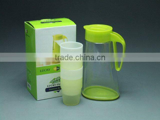 1.8L plastic cold water jug with cup set