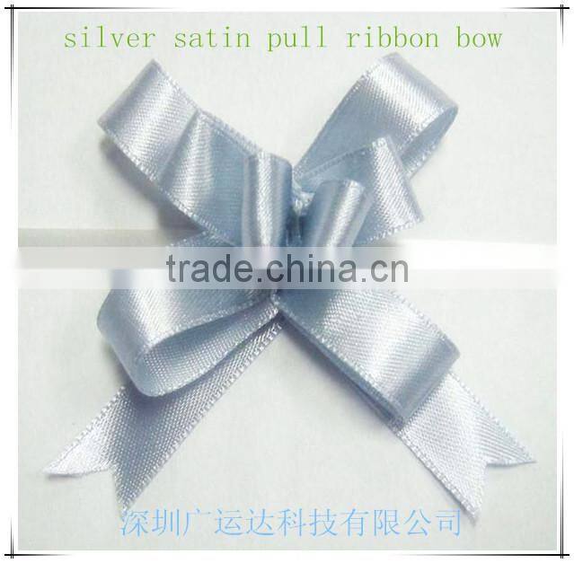 China Wholesale Hongkong Pull Bow in Gift Packing Decorative/ White Plain Poly Hongkong Pom Pom Pull Ribbon Bow