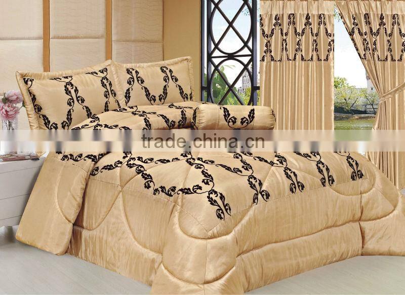 8Pcs Faux Silk Purple Comforter Sets