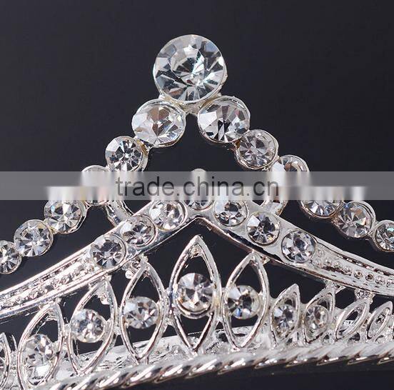 Custom rhinestone crystal large beauty pageant crowns & tiaras miss world tiaras