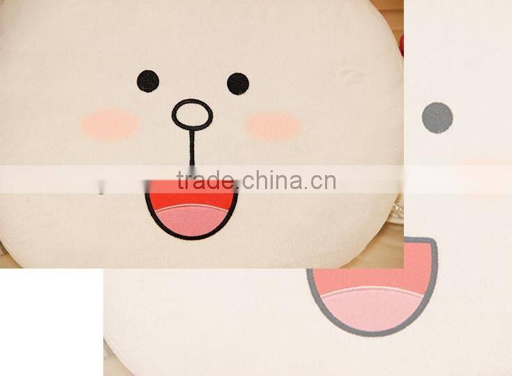 Hot selling cute design plush emoji embroidered neck pillow