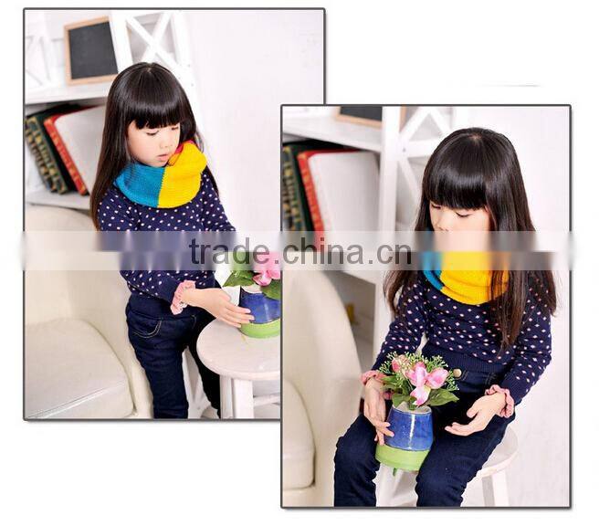 Korea Fashion Colorful Circle Loop Girl Winter Knitted Scarf