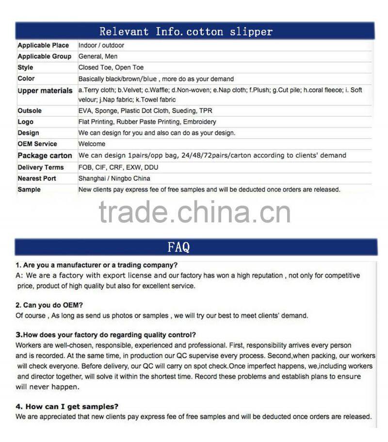 Wholesale Price quiet indoo outdoor slippers for man