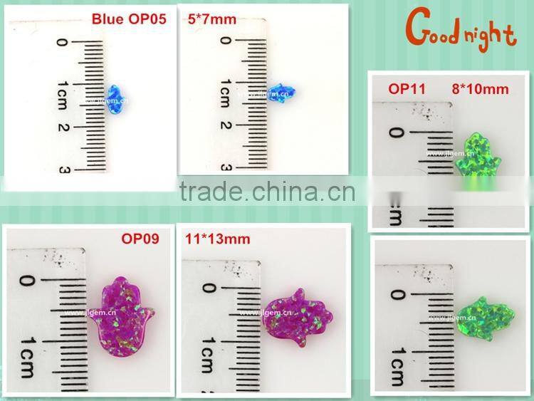 Synthetic S925 Silver Chain Fire Pink Opal Hamsa/Hand Opal Pendant Necklace