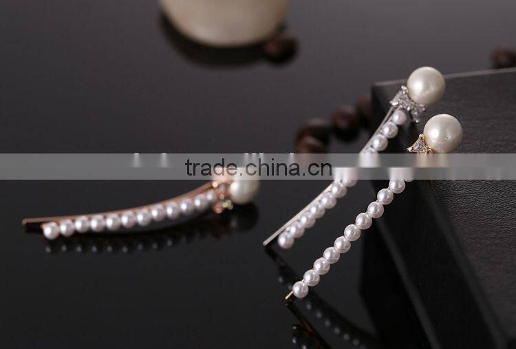 European and American High-end Boutique Fashion Zircon Elegant Pearl Hairpin Hair Accessories Hair Jewelry Party Decoration