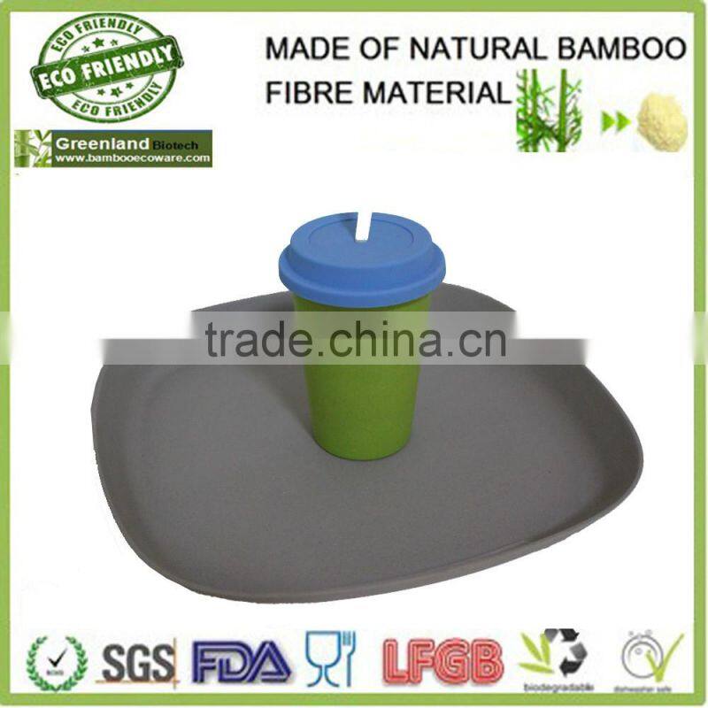 colorful biodegradable bamboo fiber fast food tray