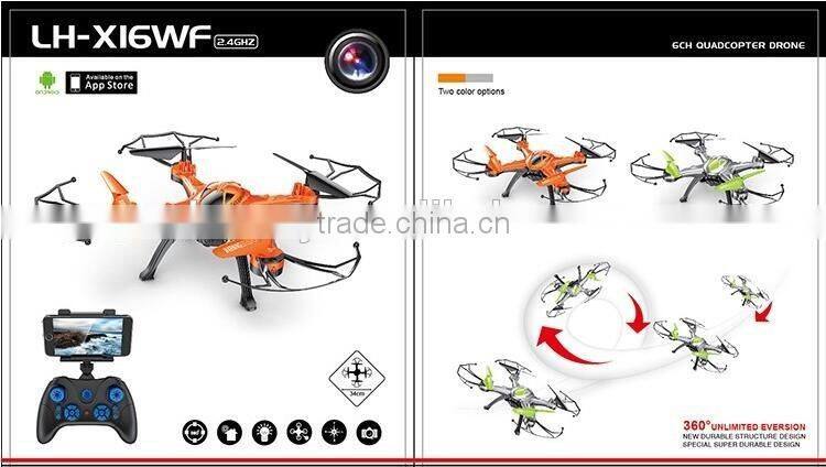 2016 New Product LH X16WF 2.4GHz 4CH 6Axis Gyro RC Quadcopter Live Video Drone App Control WIFI RC Drones with Camera